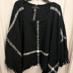 Ashley Stewart Black and White Women's Poncho
